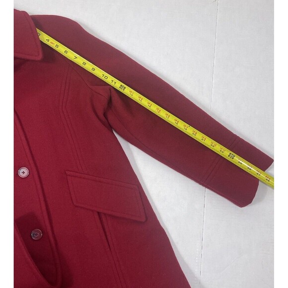 East 5th Wool Blend Pea Coat Womens Red Size Med Front Pockets Old Money Stylish - Picture 10 of 11